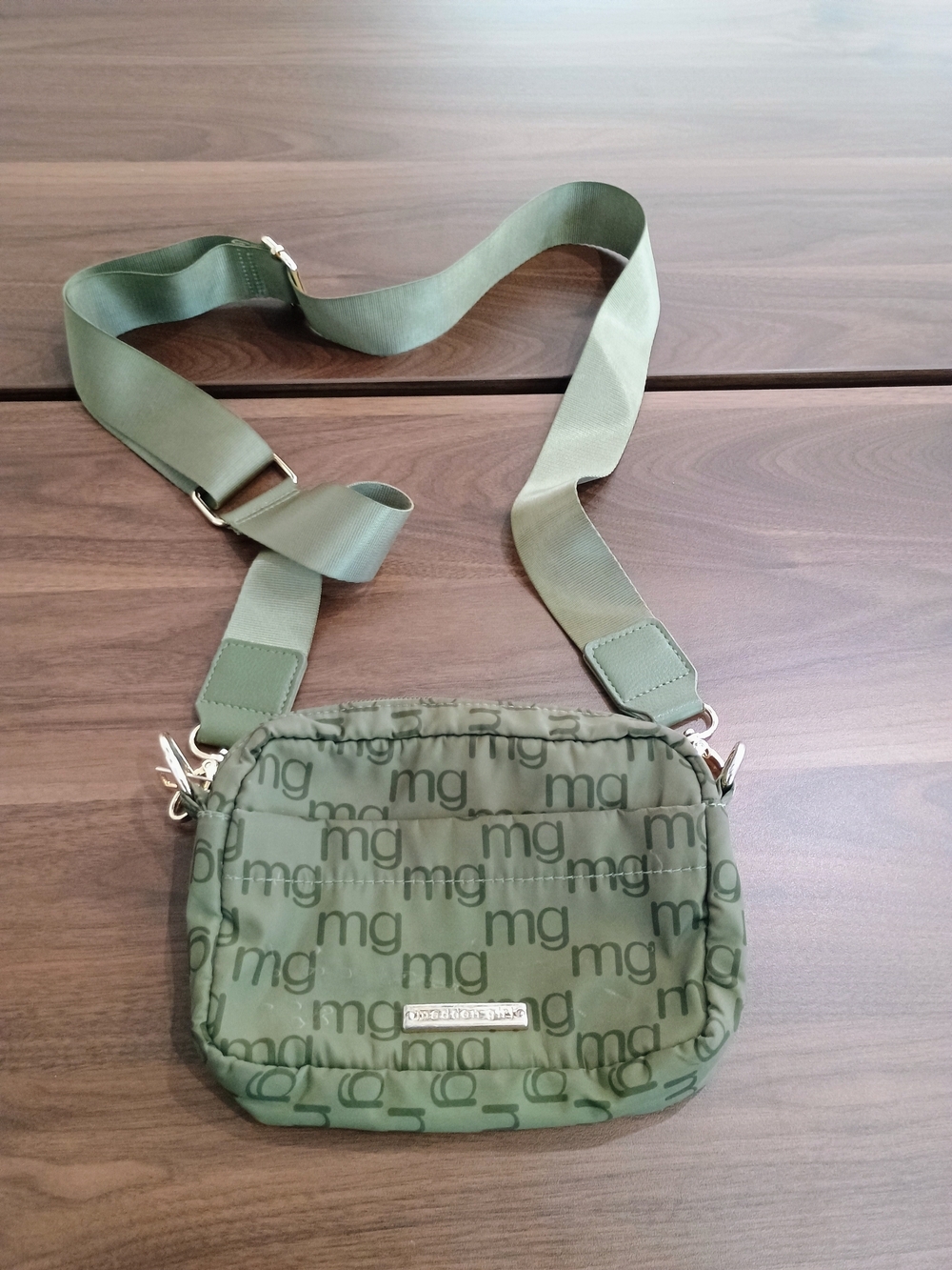 Madden Girl Olive Green Logo Crossbody Bag